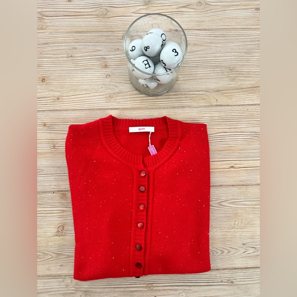 Italian Luxury Cashmere Red Cardigan| Large |  Lux | Large - Picture 4 of 7